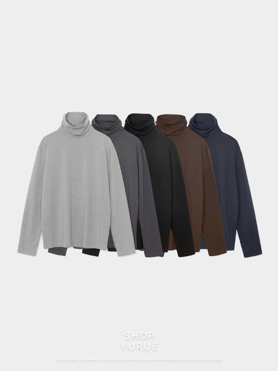 Turtle-neck layered long sleeve T (5color)