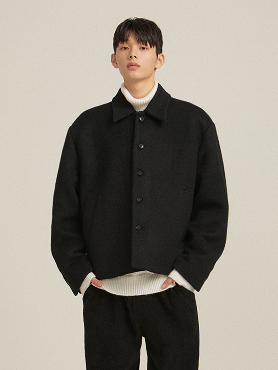 [WOOL] Roden hairy short coat (3color)