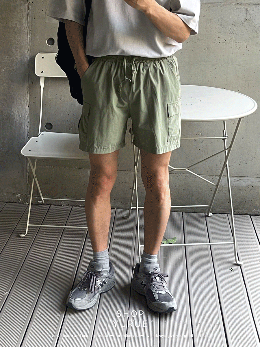Alga nylon cargo short pants (7color)
