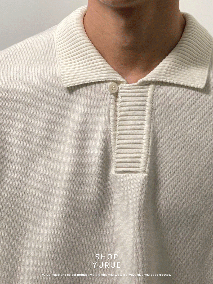 Patron button collar half knit (5color)