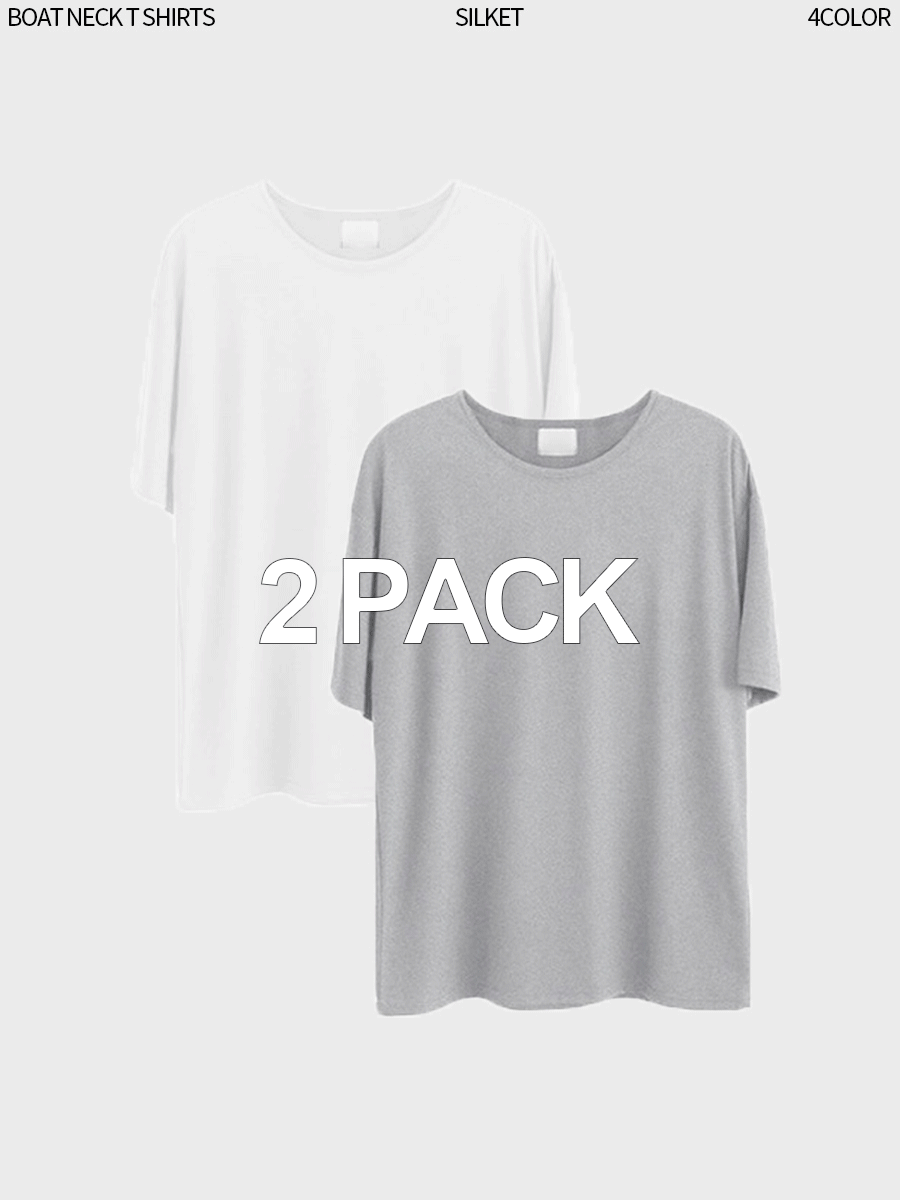 [2pack/실켓] Silket-touch boat neck t shirts (4color)