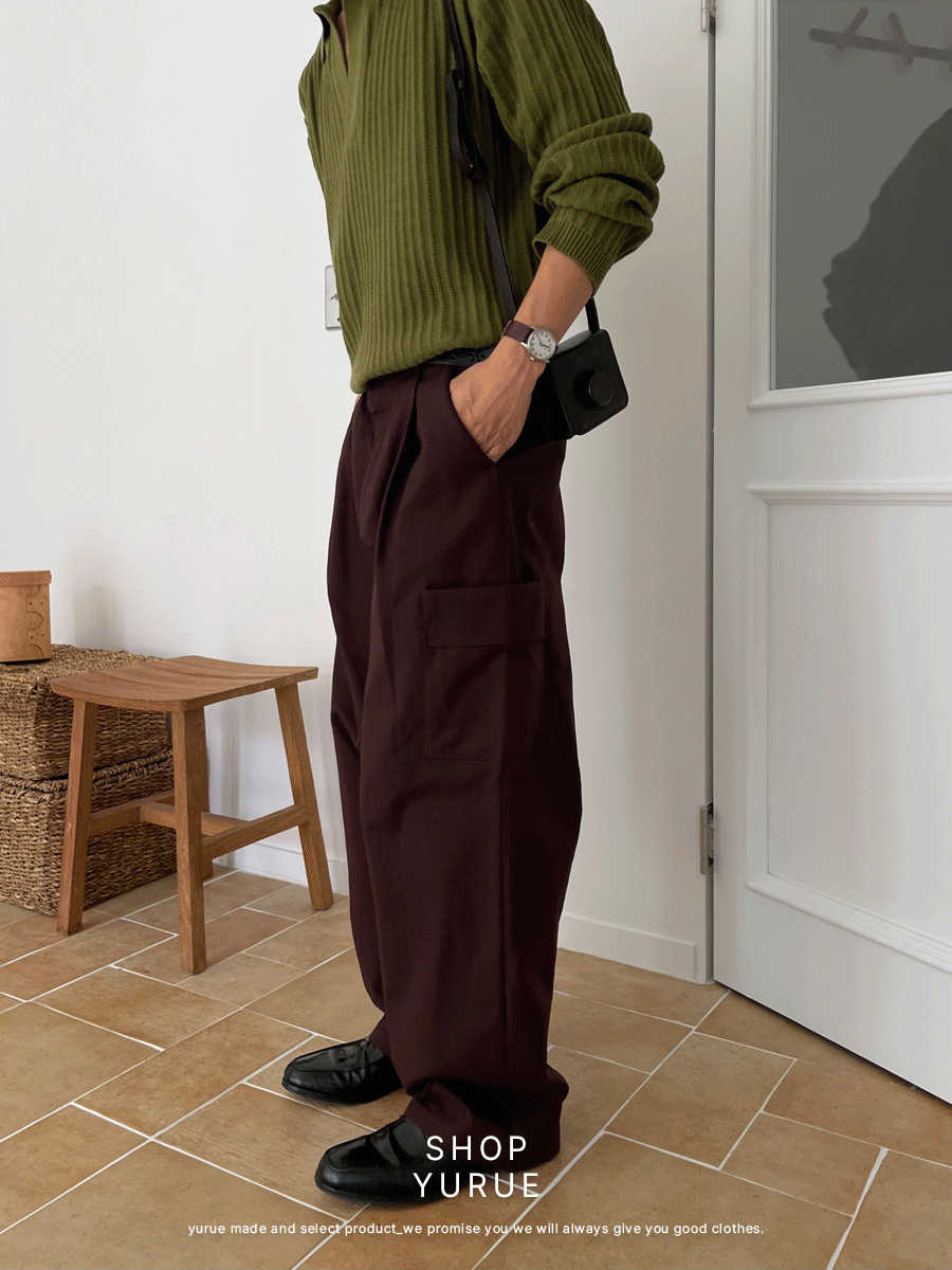 Uli pocket one tuck pants (2color)