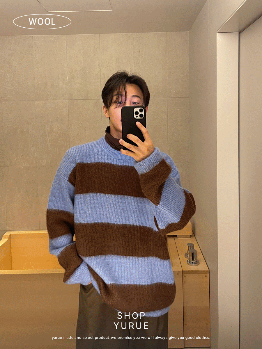 [Wool] Campin stripe knit (5color)