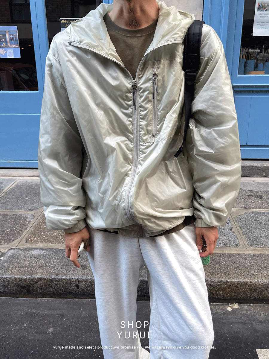 Nylon hoodie wind jumper (3color)