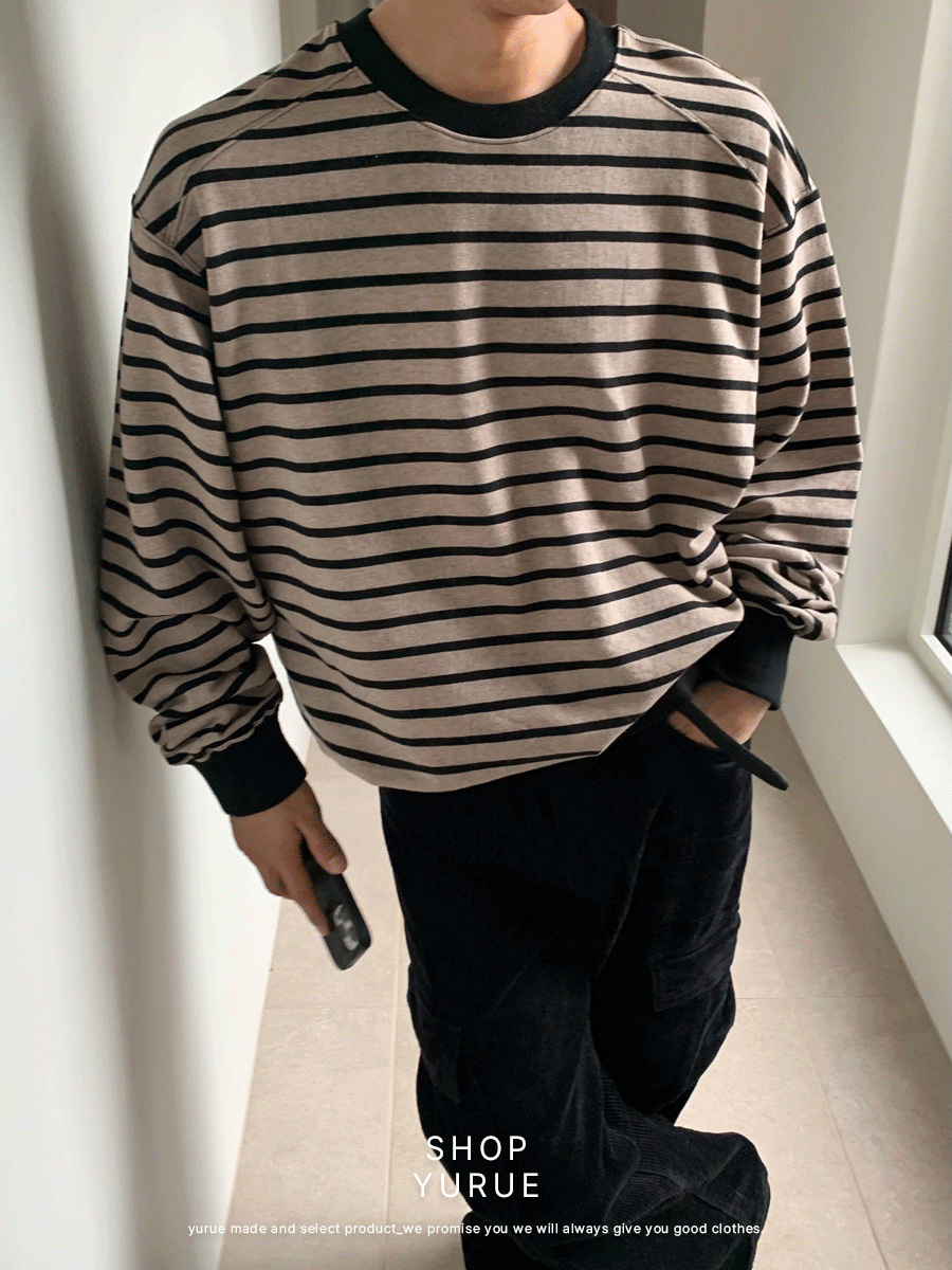 Shoulder stripe sweatshirt (3color)
