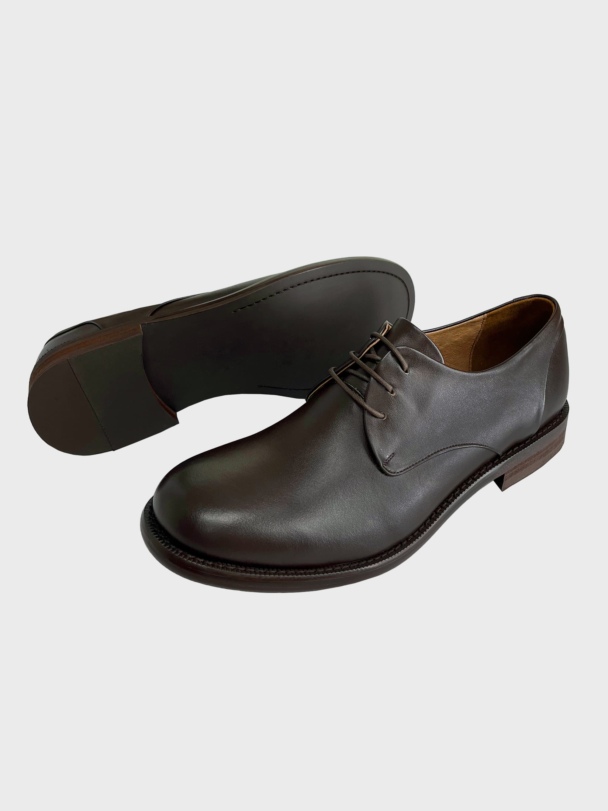 Adam cow leather brown derby shoes (1color)