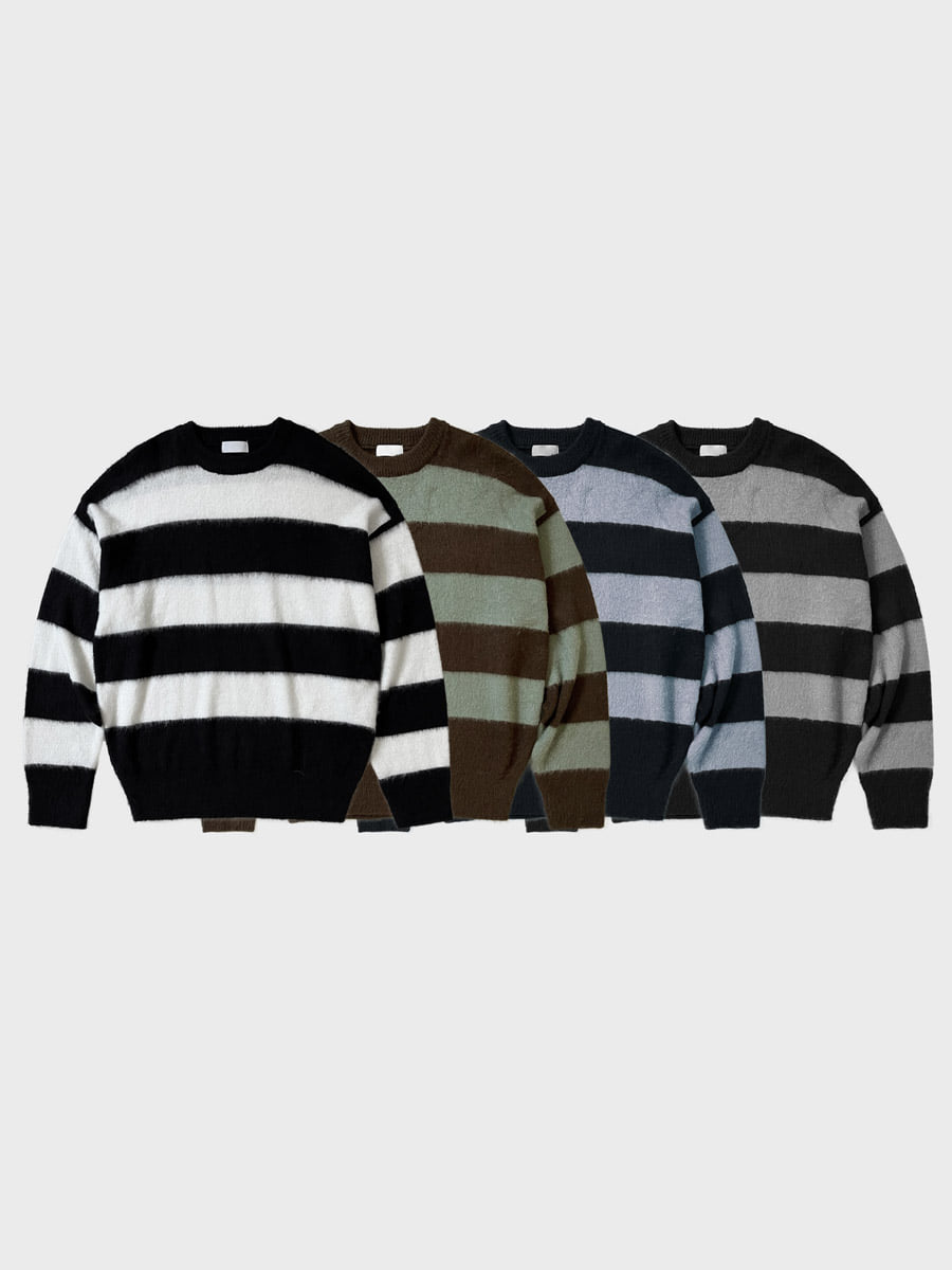 [Wool] Found stripe mohair knit (4color)